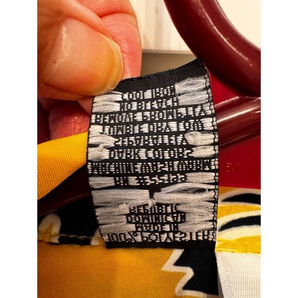 Vintage Kennington Hawaiian Shirt Mens L Yellow Black Floral Aloha 90s Surf Vibe - Picture 4 of 8